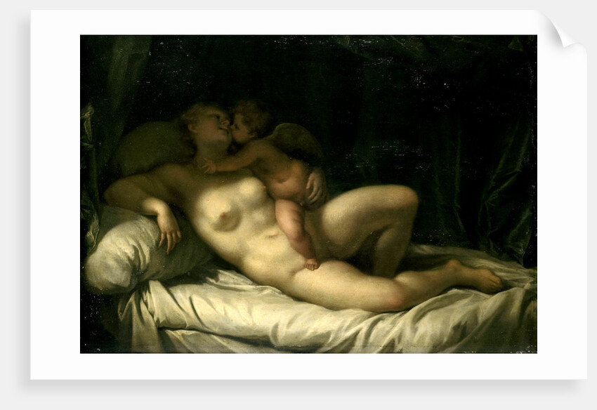 Cupid Kissing Venus, Venus Kissed by Amor by Anonymous