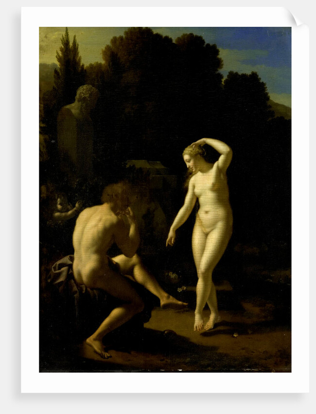 A Nymph Dancing to a Shepherd's Flute-Playing by Adriaen van der Werff