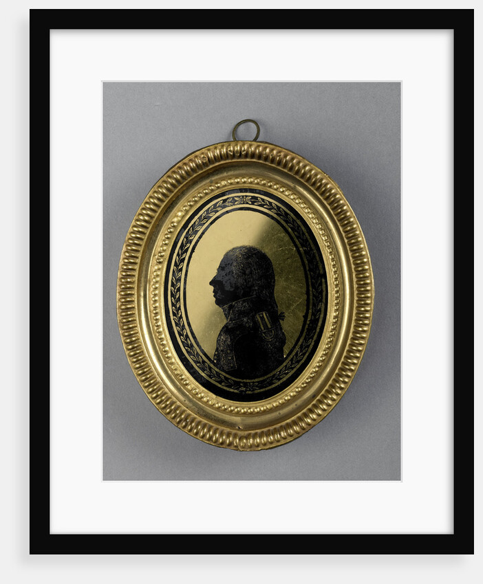 Silhouette Portrait of a man in officer's uniform by August Forberger