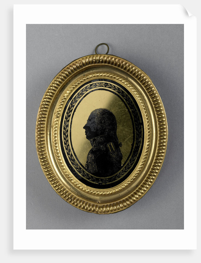 Silhouette Portrait of a man in officer's uniform by August Forberger