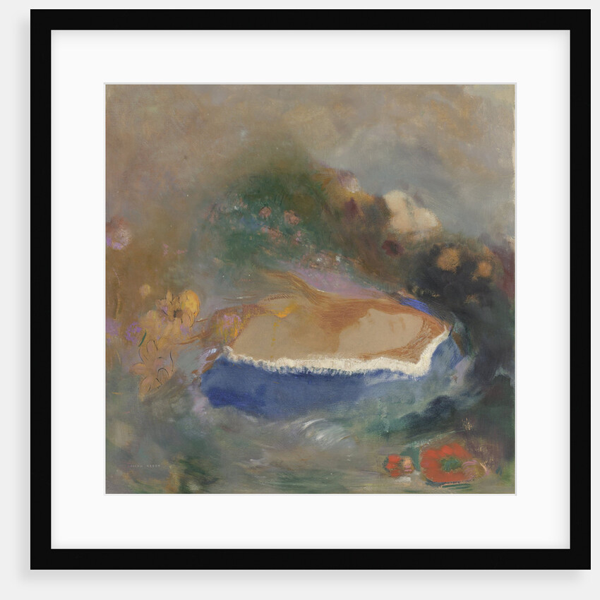 Ophélie, la cape bleue sur les eaux by Odilon Redon