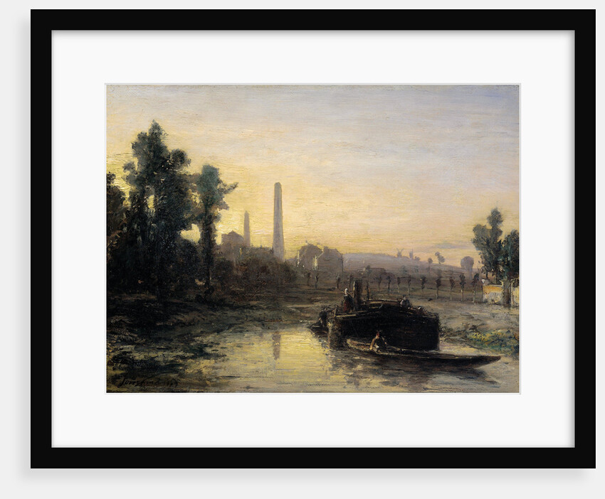 View of a River in France, possibly near Pontoise by Johan Barthold Jongkind