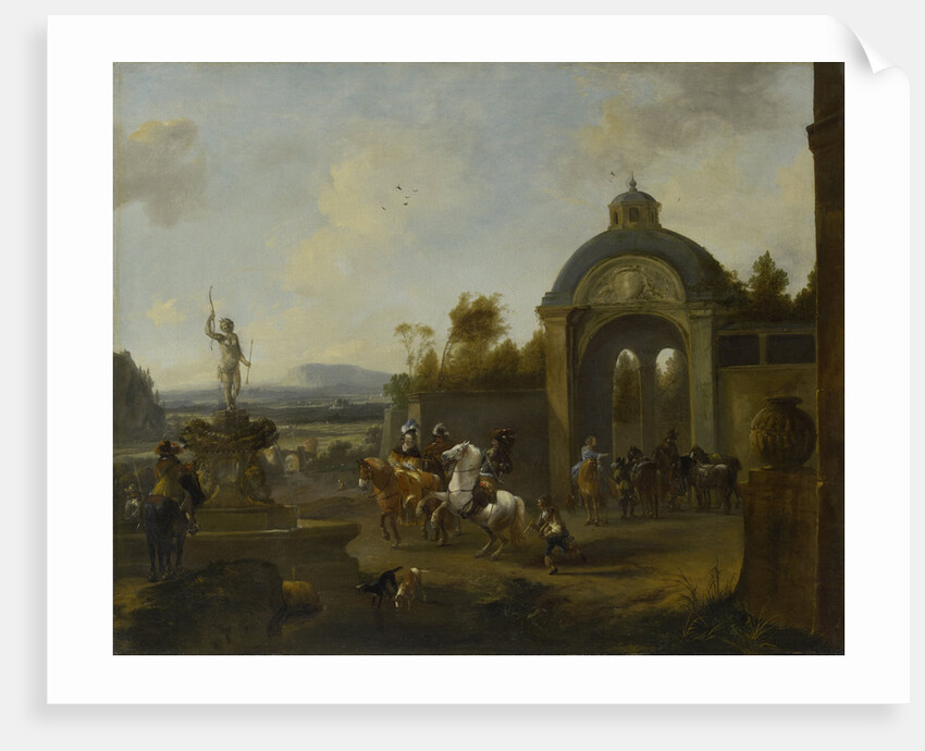 Hunting Party at a Fountain by Pieter Wouwerman