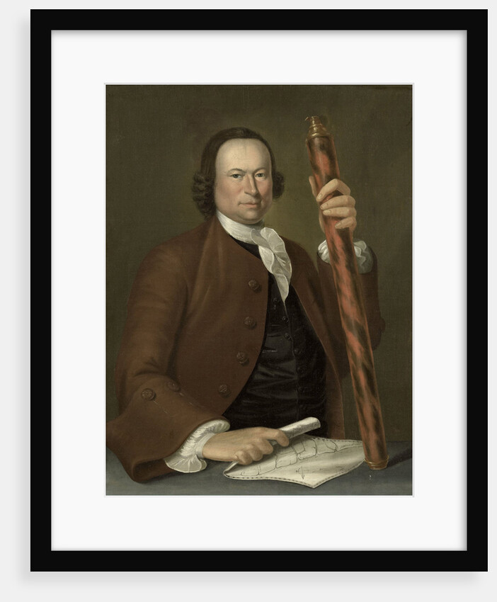 Portrait of an Officer at Sea with Coastal Map and Binoculars in his Hand by John Greenwood