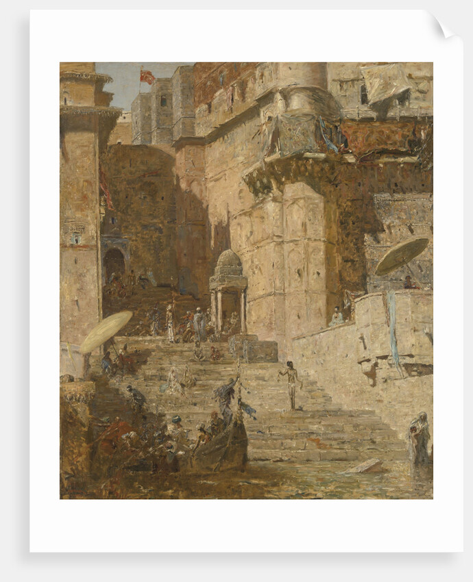 Benares, Banaras or Kashi, an Indian city on the banks of the Ganga in Uttar Prades, India 1913 by Marius Bauer