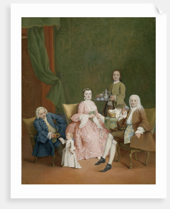 Portrait of a Venetian Family with a Manservant Serving Coffee by Pietro Longhi
