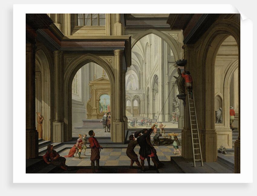 Iconoclasm in a Church by Dirck van Delen