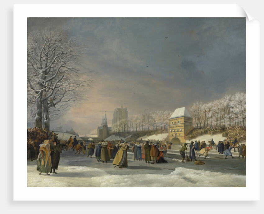 Women’s Skating Competition on the Stadsgracht in Leeuwarden, 21 January 1809, The Netherlands by Nicolaas Baur
