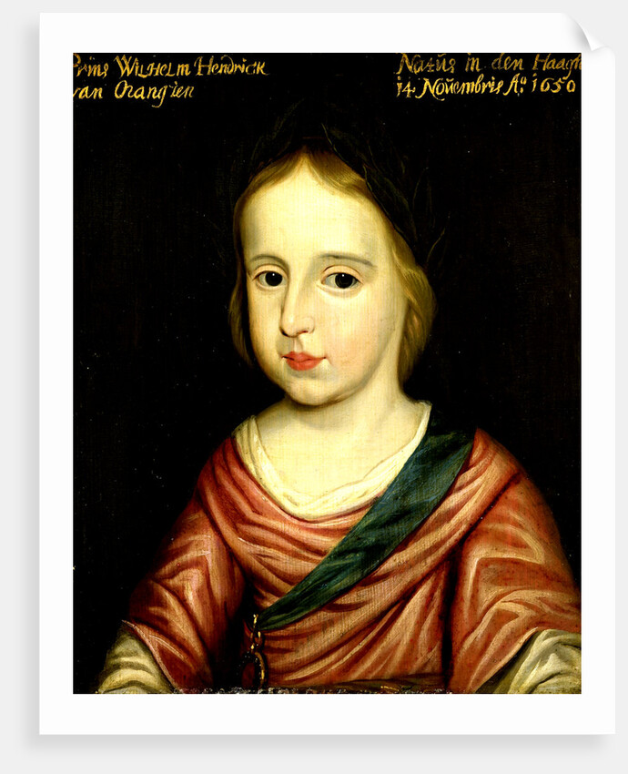 Portrait of William III, Prince of Orange, Willem III van Oranje by Workshop of Gerard van Honthorst