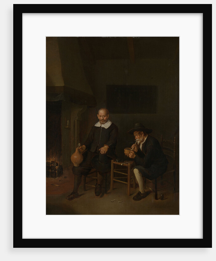 Interior with Two Men at a Fireplace, The Chimney Corner by Quiringh Gerritsz. van Brekelenkam
