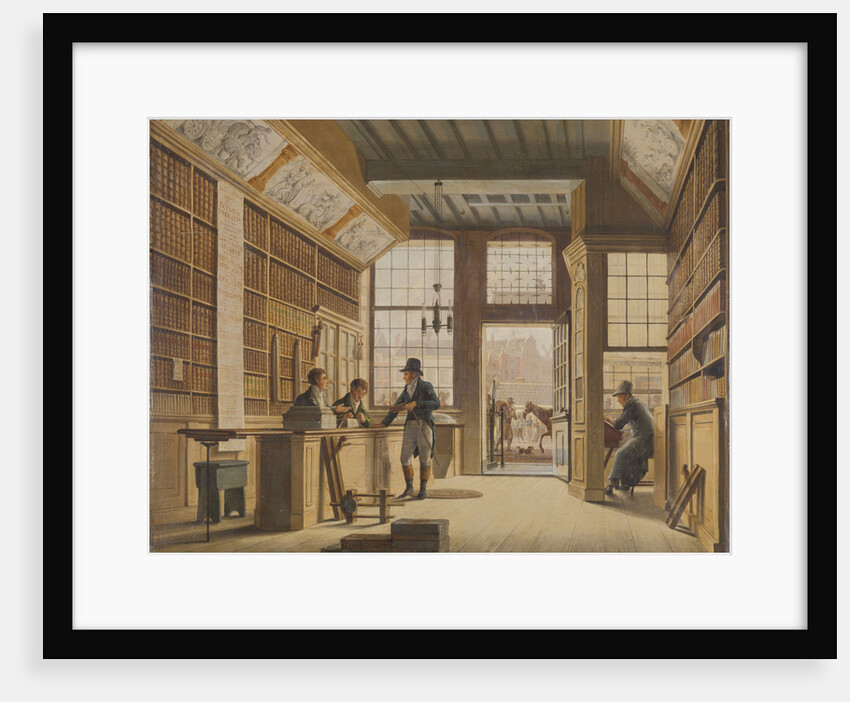 The Shop of the Bookdealer Pieter Meijer Warnars on the Vijgendam in Amsterdam, The Netherlands by Johannes Jelgerhuis