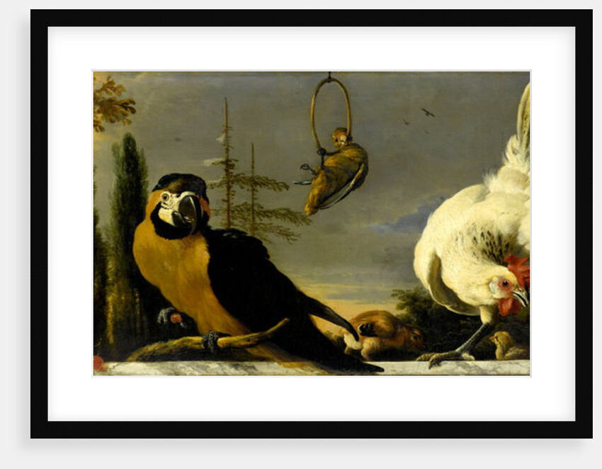 Birds on a Balustrade by Melchior d' Hondecoeter