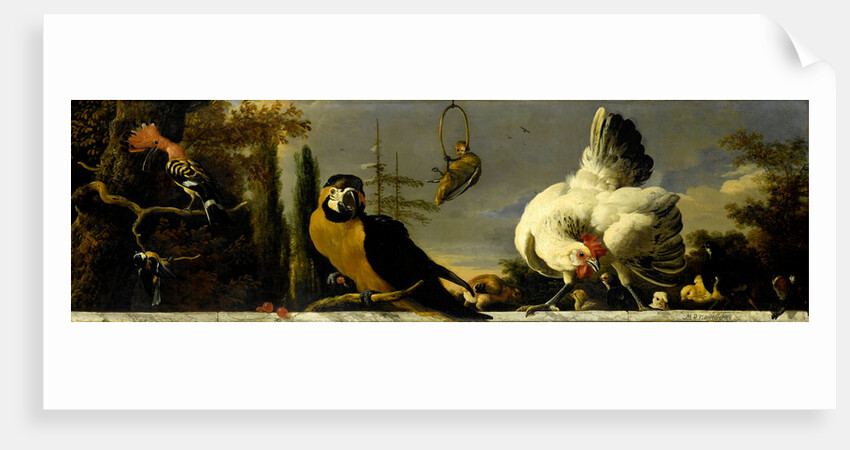 Birds on a Balustrade by Melchior d' Hondecoeter