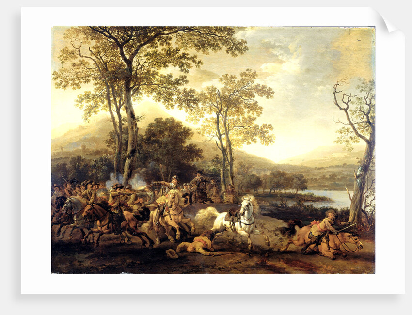 Cavalry Skirmish by Abraham van Calraet