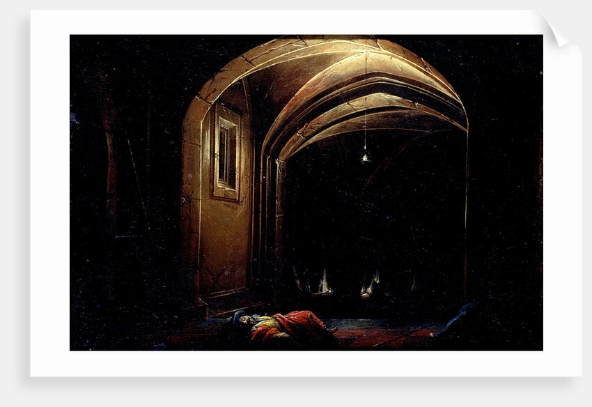 Men Sleeping in a Room with lighted Arches by Hendrik van Steenwijck I