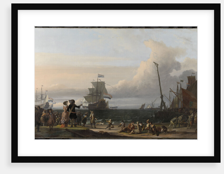 Dutch Ships at anchorage at Texel, in the middle the Golden Lion, the Flagship of Cornelis Tromp, The Netherlands by Ludolf Bakhuysen