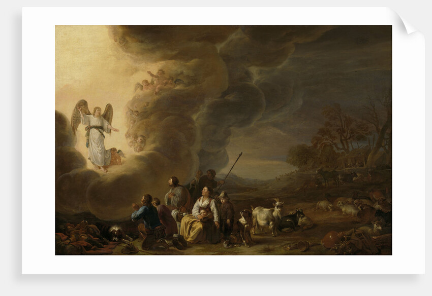 The annunciation to the shepherd by Cornelis Saftleven