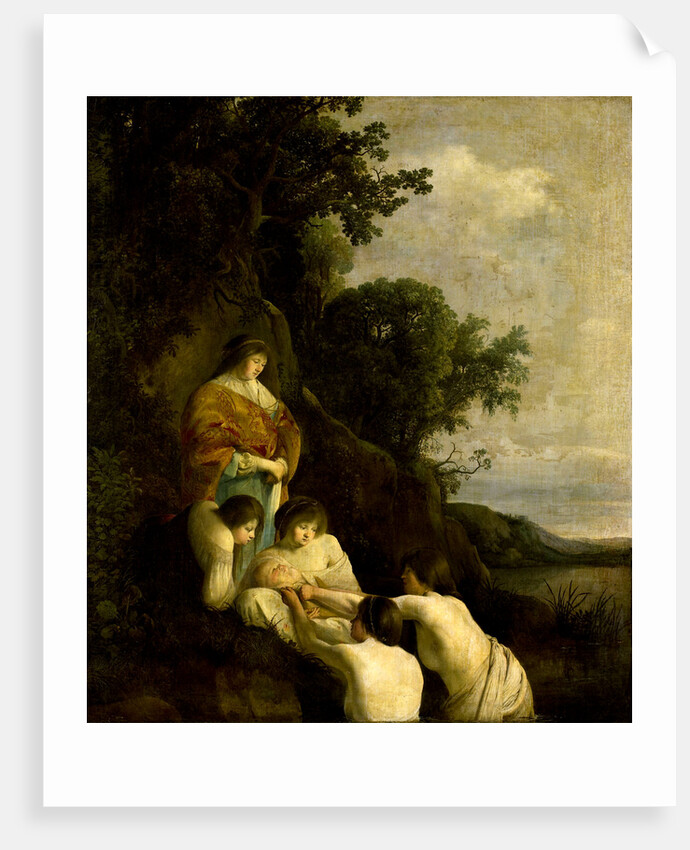 Pharaoh's Daughter Finds Moses in the Bulrushes, Paulus Bor by Cornelis Hendriksz. Vroom