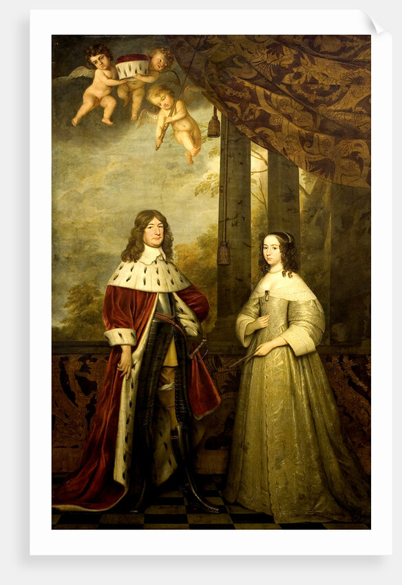Portrait of Friedrich Wilhelm, Elector of Brandenburg, with his Wife Louise Henrietta, Countess of Nassau by Gerard van Honthorst