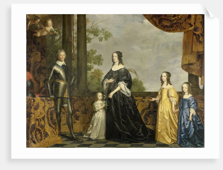 Portrait of Frederick Henry, Prince of Orange, with his Wife Amalia of Solms-Braunfels and their three youngest Daughters Albertina Agnes, Henrietta Catharina, and Maria by Gerard van Honthorst