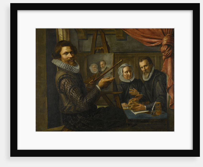 The Painter in his Studio Painting the Portrait of a Married Couple by Herman van Vollenhoven