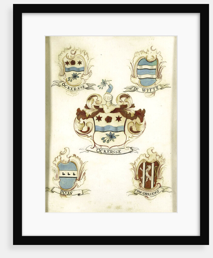 The coat of arms of a female member of the Ockersse family, married to Van Gelre and mother of Anna Digna van Gelre by Anonymous