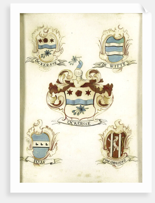 The coat of arms of a female member of the Ockersse family, married to Van Gelre and mother of Anna Digna van Gelre by Anonymous