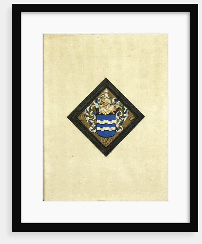 The coat of arms of family de Witte, after a diamond-shaped plate with the initials IW on both sides of the shield and the year 1590 by Anonymous