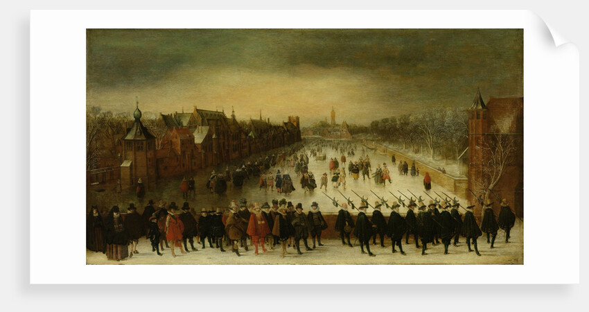 Stadtholder Maurice with his Bodyguard and Entourage at the Frozen Hofvijver in The Hague by Adam van Breen