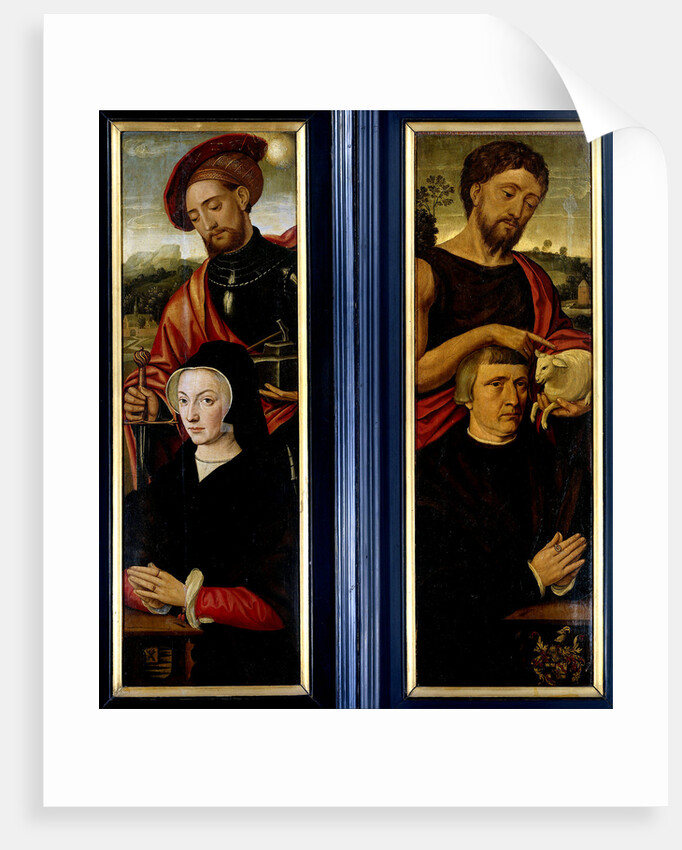 Two Wings of a Triptych with Portraits of Donors with Saints Adrian and John the Baptist by Pieter Pourbus