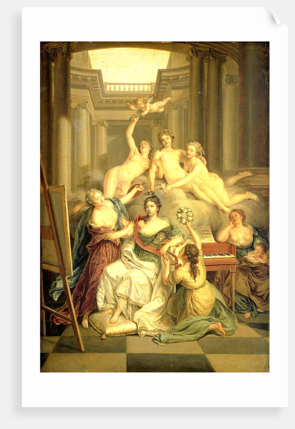 Wilhelmina of Prussia, Consort of William V, Prince of Orange, in the Temple of Arts by Benjamin Samuel Bolomey