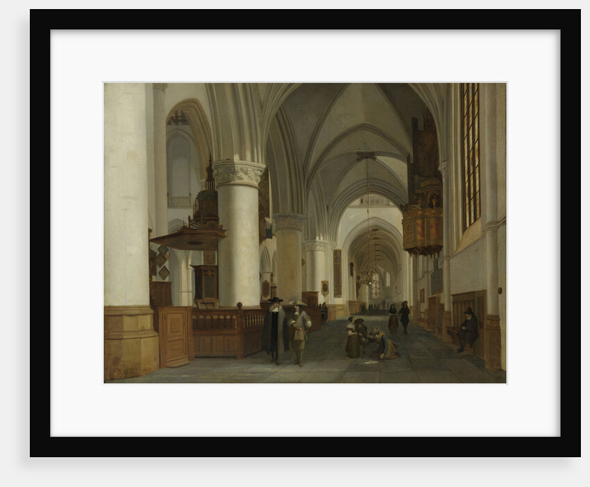 Interior of Church of St. Bavo, Grote Kerk in Haarlem, The Netherlands by Job Adriaensz Berckheyde