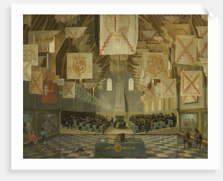 The Ridderzaal of the Binnenhof during the Great Assembly of 1651, The Netherlands, Bartholomeus van Bassen by Anthonie Palamedesz.