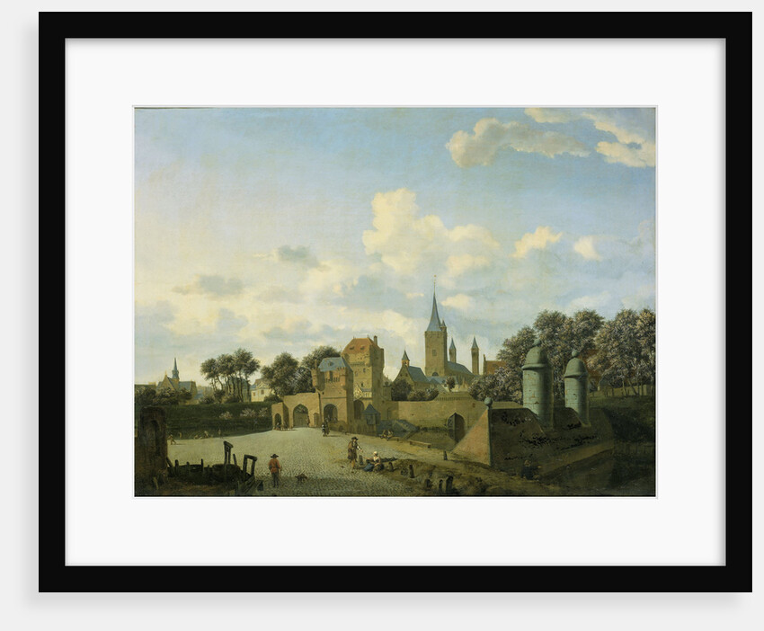 St. Severin in Cologne included in an imaginary Cityscape, Jan van der Heyden by Adriaen van de Velde