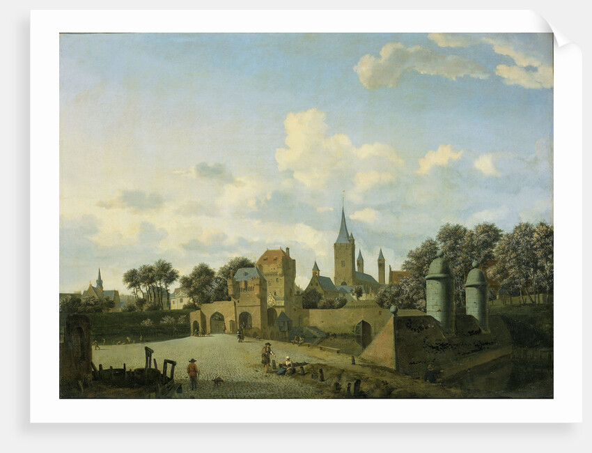 St. Severin in Cologne included in an imaginary Cityscape, Jan van der Heyden by Adriaen van de Velde