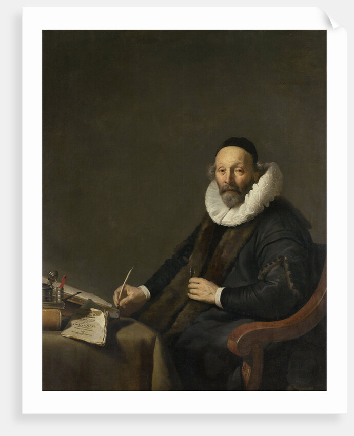 Portrait of Johannes Wttenbogaert, Jan Uytenbogaert, Remonstrant Minister in The Hague, The Netherlands by Jacob Adriaensz. Backer