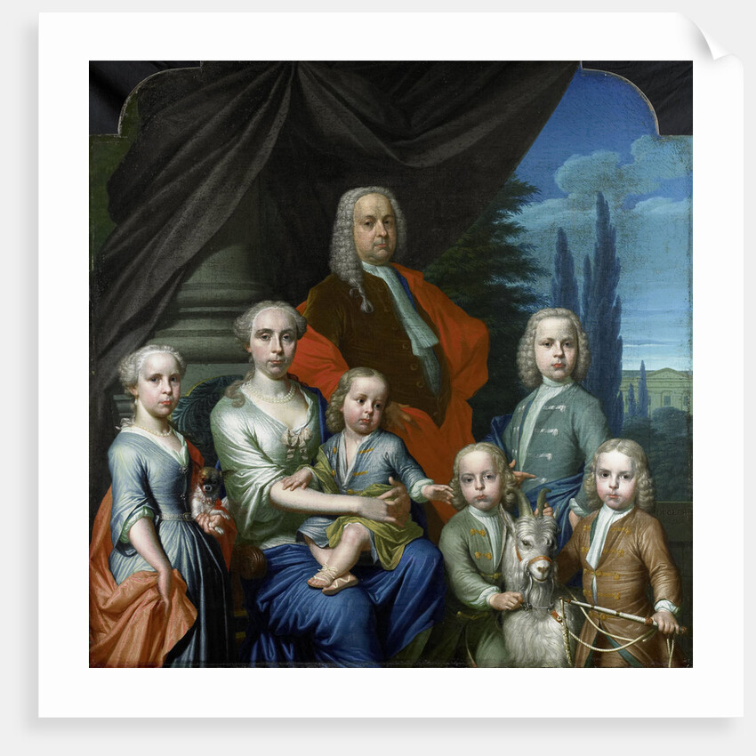 Portrait of Willem Philip Kops, Merchant in Haarlem, his Wife, Johanna de Vos, and Children, The Netherlands by Frans Decker