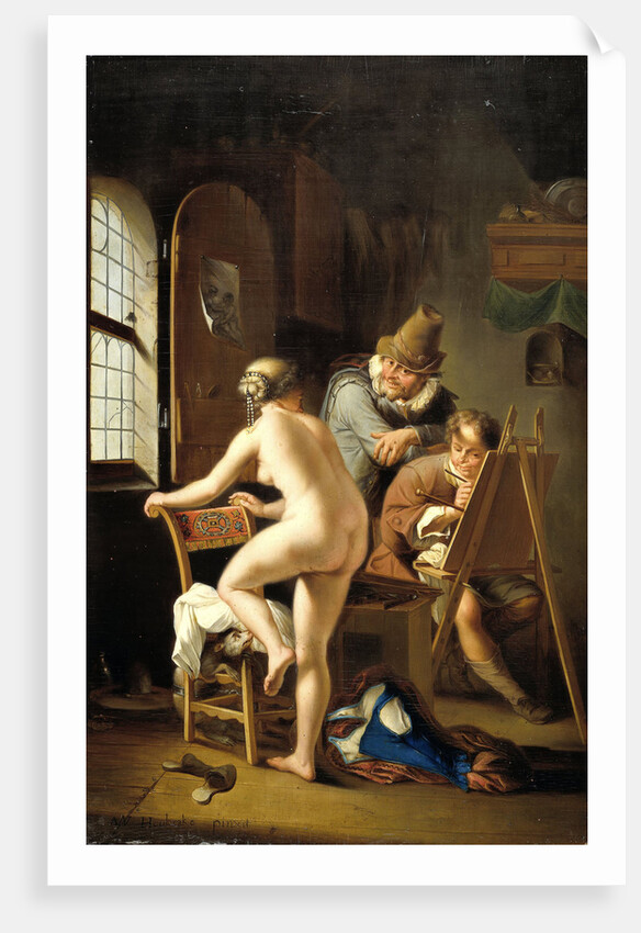 The Painter and his Model by Arnold Houbraken