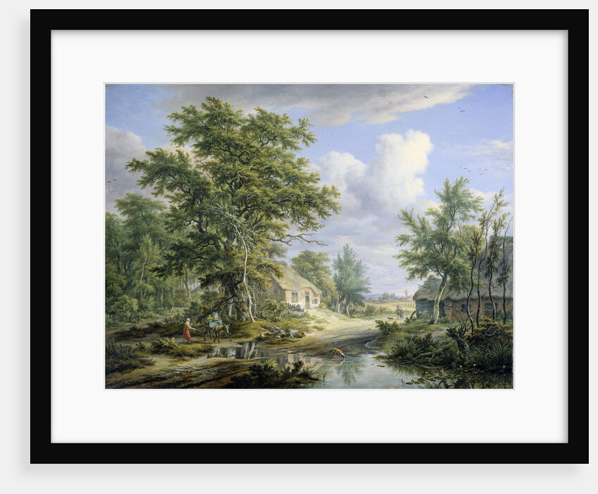 Farms at the Edge of a Forest by Egbert van Drielst