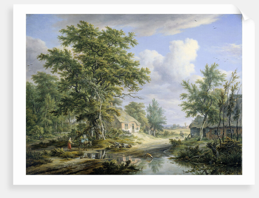 Farms at the Edge of a Forest by Egbert van Drielst