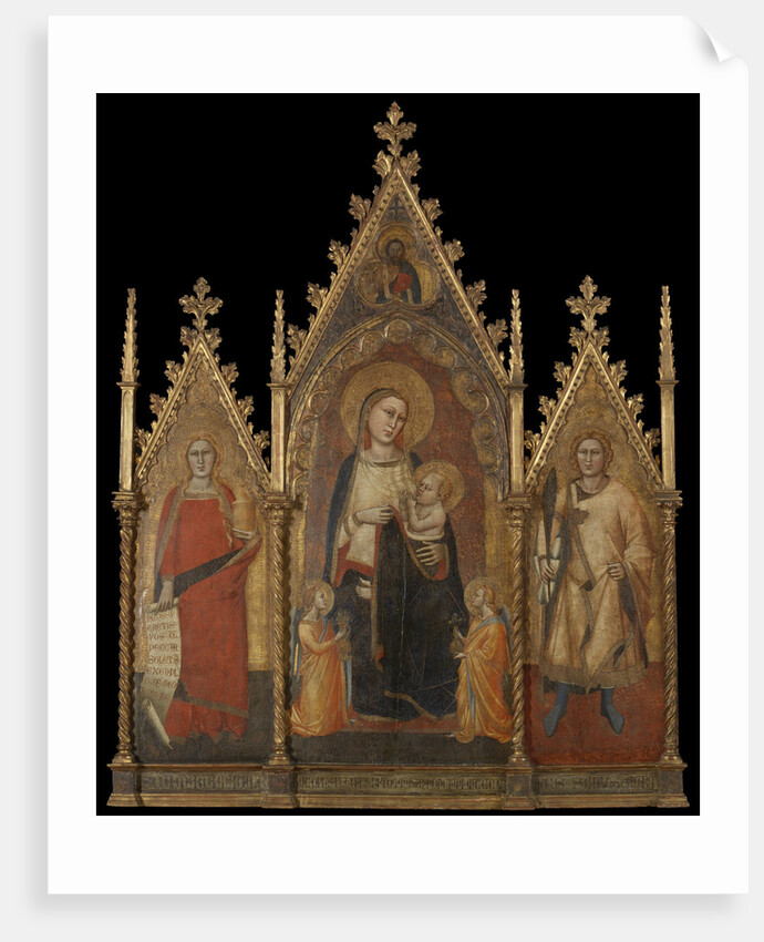 Triptych with the Virgin and Child, and Saints Mary Magdalene and Ansanus by Andrea di Cione Orcagna