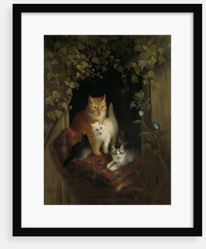 Cat with Kittens by Henriëtte Ronner