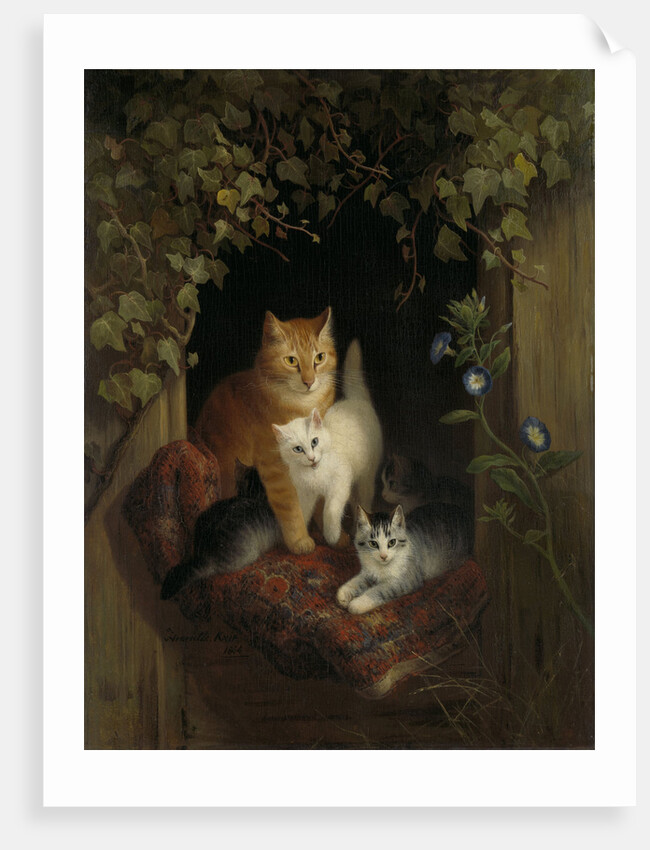 Cat with Kittens by Henriëtte Ronner