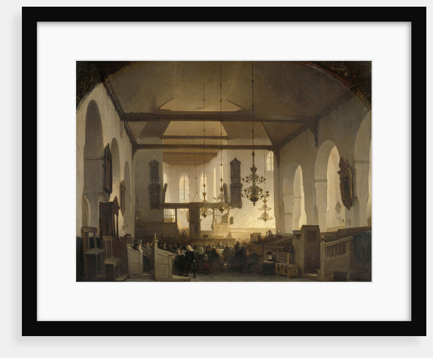 A Service in the Geertekerk, Utrecht, The Netherlands by Johannes Bosboom