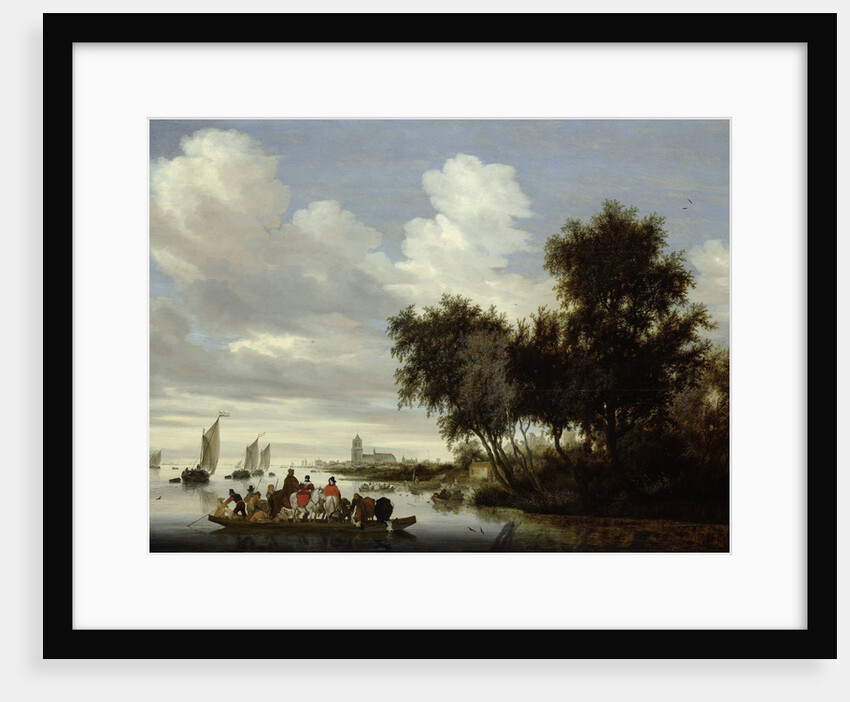 River Landscape with Ferry by Salomon van Ruysdael