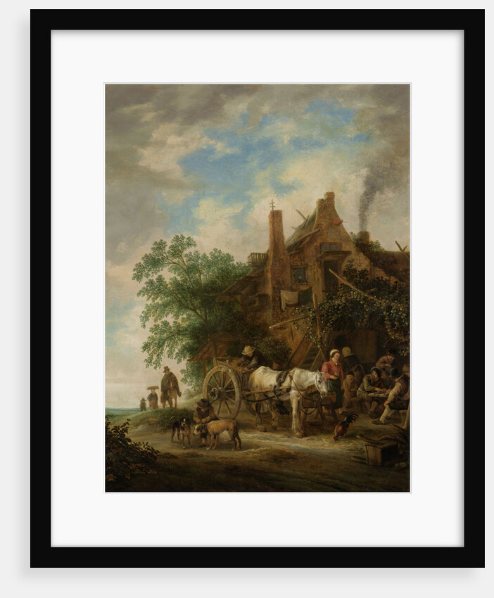 Country inn with horse and wagon by Isaac van Ostade