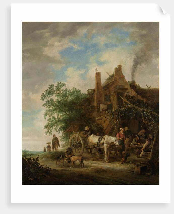 Country inn with horse and wagon by Isaac van Ostade