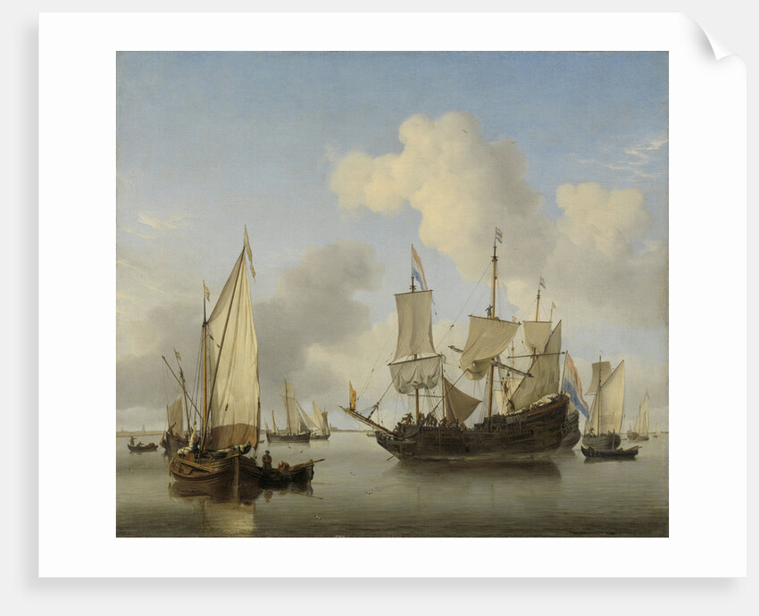 Ships at Anchor on the Coast by Willem van de Velde II