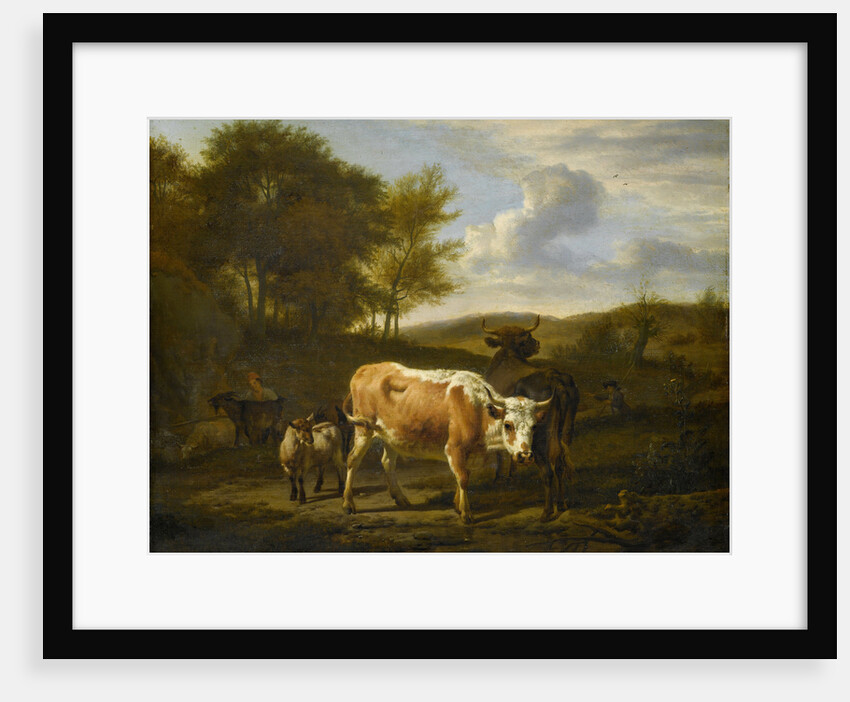 Hilly Landscape with Cows by Adriaen van de Velde