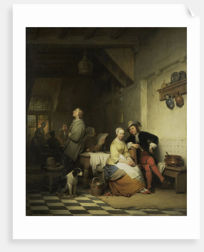Tavern Interior with Figures in 17th-century Costume by Ferdinand De Braekeleer I